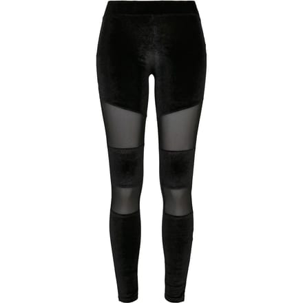 Urban Classics - Velvet Tech Mesh Sportlegging - L - Zwart