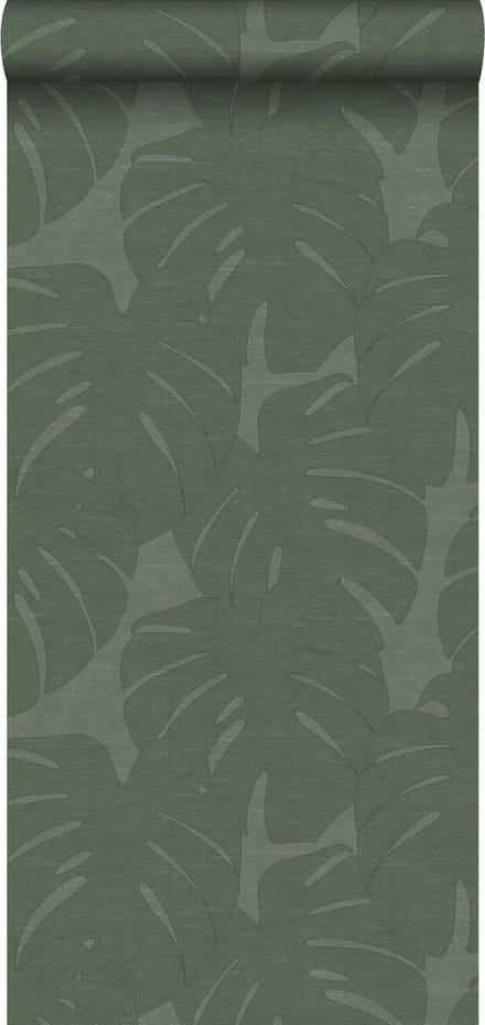 Origin Wallcoverings behang bladeren met geweven structuur groen - 347762 - 0,53 x 10,05 m