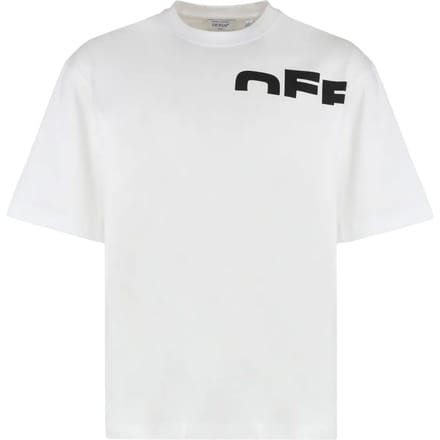 Off White Heren Shred Skater T-Shirt (Wit, Zwart)