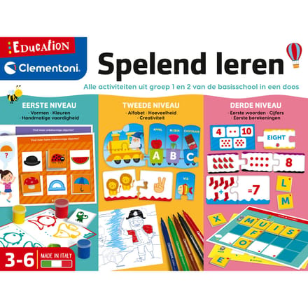 Clementoni - Spelend leren - Set educatieve spellen voor kleuters- voor 1e en 2e klas basisschool - Vanaf 3 jaar