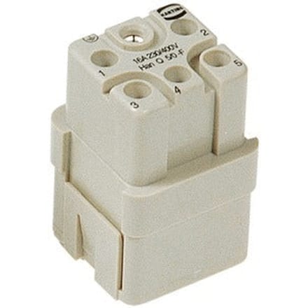 Harting Han Q 5-Pin Vrouwelijke Crimp Invoeg 16A - 09120053101