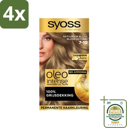 Syoss Oleo Intense - Haarverf - 7-10 - Natuurlijk Blond - 115ml x 4