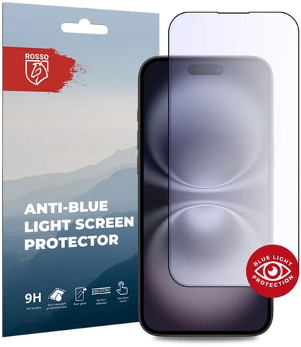 Rosso Anti-Blue Light Tempered Glass Geschikt voor Apple iPhone 16 Plus - Case Friendly Screen Protector - Blauw Licht Filter