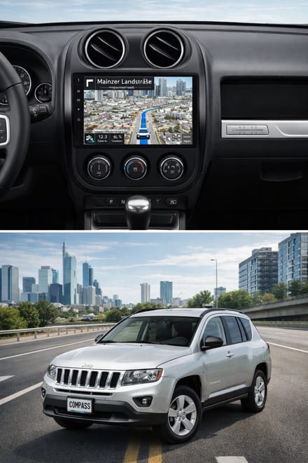 ADIVOX T1 9 inch geschikt voor Jeep Compass 2010-2017 Android 15 CarPlay/Auto/Wifi/RDS/DSP/NAV/DAB+