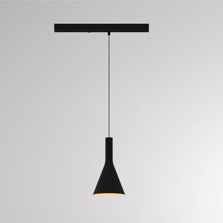 Molto Luce LED-railpendel LORA I, zwart, Ø 15 cm, 40° CCT, 3-fasig