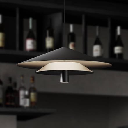 Karman LED hanglamp ASSO, zwart, metaal, Ø 42 cm