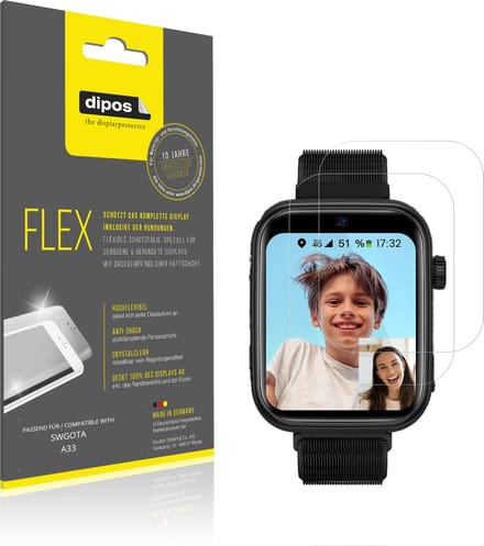 dipos – 2x Beschermfolie geschikt voor SWGOTA A33 | 3D Full Cover Screenprotector | 100% Passend