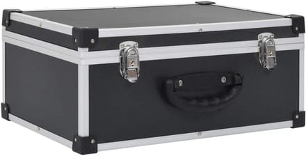 CD-koffer aluminium afwerking zwart ABS houten krat opbergbox organizer