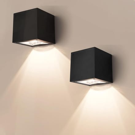 Set van 2 OpZetbare Buitenlampen op Zonne-energie Warm Wit Licht IP65
