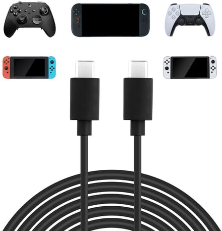 60W Type C Oplaadkabel, PD 3.0 Snellader, USB C naar USBC voor Nintendo Switch, PS5 en Xbox Elite Series 2, 1.5m lengte