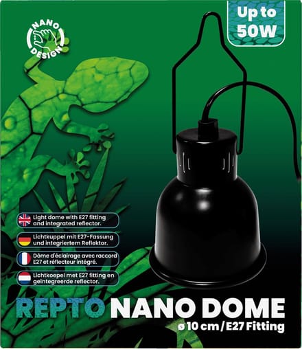 Repto Nano Dome E27 Zwart - Terrarium Warmtelamp Kap 10cm