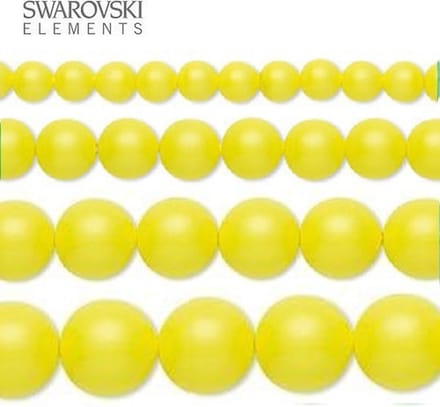 Swarovski Elements, 50 stuks Swarovski Parels, 8mm (40cm), neon yellow, 5810