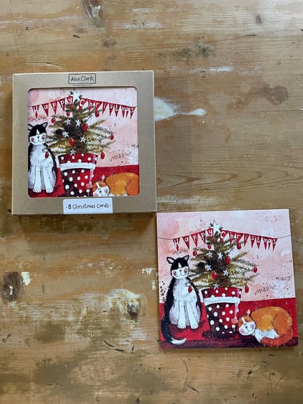 Alex Clark Kerstkaarten Kat ~Cat & Christmas Tree'
