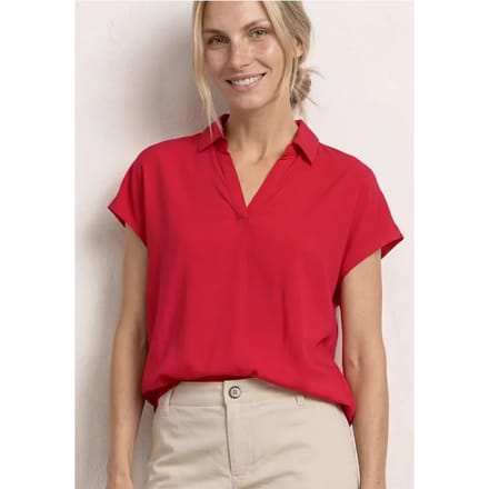 Blouseshirt met overhemdkraag en elastische zoom