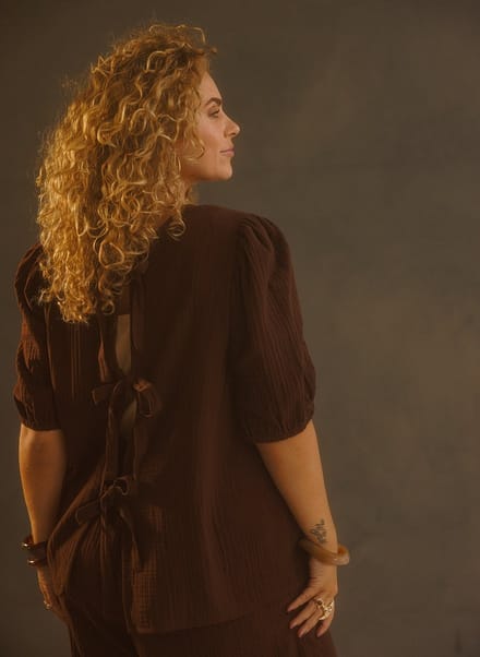 YEST CURVE Noreen Tops - Coffee Brown - maat 3(52)