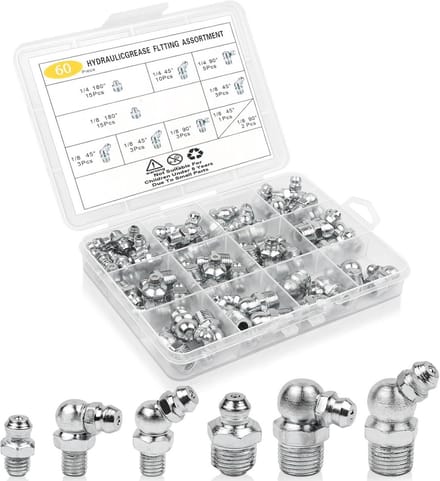 Vetfittingen Set voor Efficiënte Smering - 60 Stuks in Diverse Maten