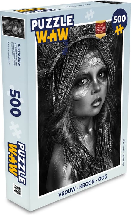 Puzzel Vrouw - Kroon - Oog - Legpuzzel - Puzzel 500 stukjes