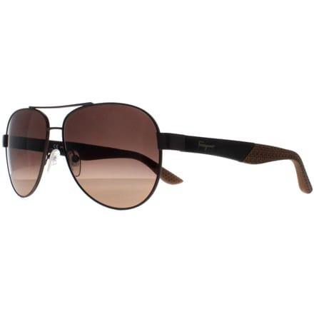 Salvatore Ferragamo Aviator Heren Mat Donker Ruthenium Grijs Bruin Kleurverloop SF275S