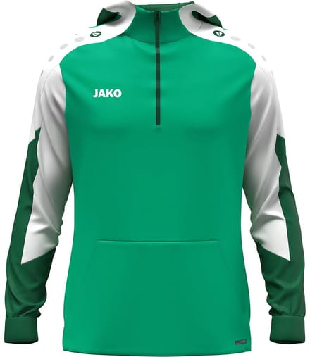 Jako Dynamic Hooded Half Zip Heren - Groen / Wit / Donkergroen | Maat: XL