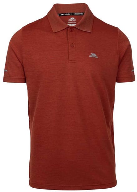 Trespass Polo Shirt Mckay Active Polo Burnt Sienna Marl-XL