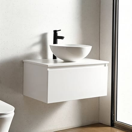 Vestland - Witte badkamermeubel met waskom - 80 cm - Complete badkamerset