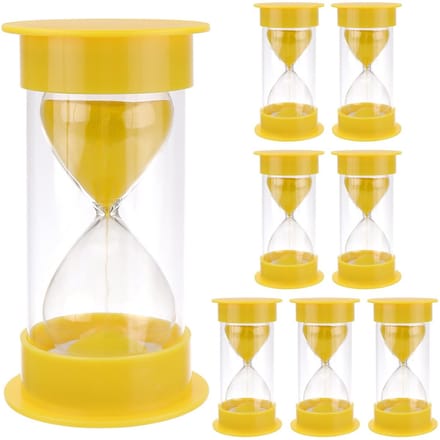 Dailygoods - Set van 8 Gele Zand Timers van 10 Minuten