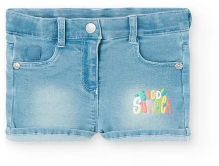 Boboli Denim Knit Korte Broek Blauw 18 Months Meisje