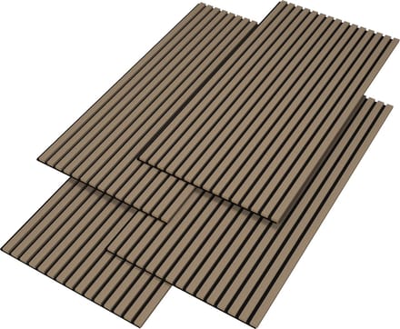 Akoestisch Wandpaneel Vang set van 8 mdf 5,76 m² walnootkleurig licht