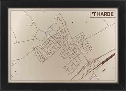 Houten stadskaart van 't Harde