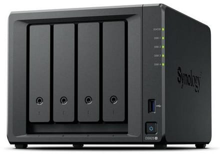 Synology DiskStation DS925+ - NAS - 4 bay (plus 2x M.2 slots) - 4GB DDR4 - 0TB - 2x 2.5G netwerk