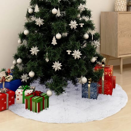 vidaXL - Luxe - Kerstboomrok - Wit - 122 - cm - Imitatiebont