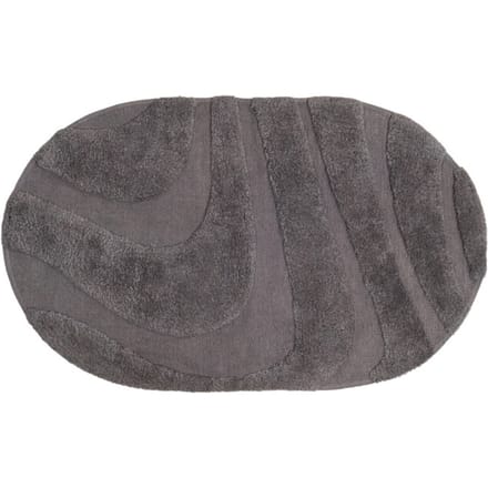 Badmat Beau - Grey Ovaal 60 x 100 cm - Zachte Katoenen Badmat met Antislip
