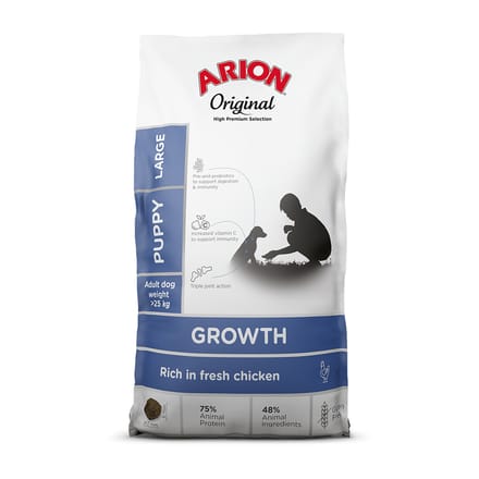 12kg Arion Original Growth Large Breed Kip hondenvoer droog