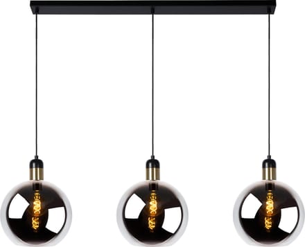 Lucide Hanglamp Julius Zwart Messing 3xe27