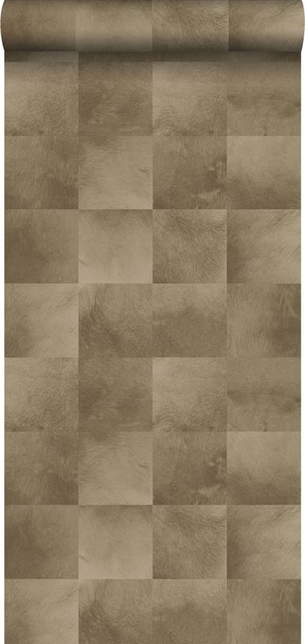 ESTAhome behang dierenhuid donker beige - 53 cm x 10.05 m - 139182