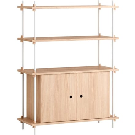 Moebe Shelving System Set 10 - eiken, wit