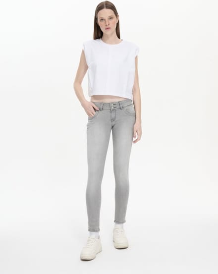 LTB Jeans Molly Dames Slim fit Jean - Lichtgrijs - Dia Wash