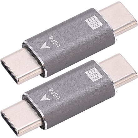 2 Stuks USB C Mannelijk naar Mannelijk Adapter 8K 40Gbps 100W Snel Opladen Legering Compact Mini USB C Adapter Connector voor PC's