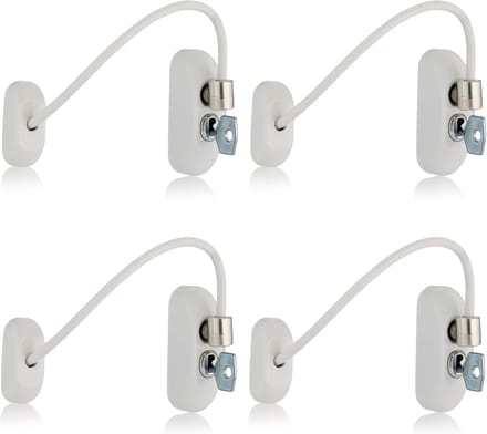 Afsluitbare Raambegrenzer 4-pack met Sleutel - 20 cm Lengte - Veiligheidsoplossing voor Kinderen - Beperk Opening tot 100 mm