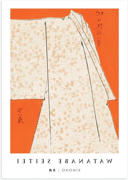 Japanse Poster - Houtsnede Kunst - Muur Decoratie - Archief Kwaliteit - A5 Formaat - Kimono