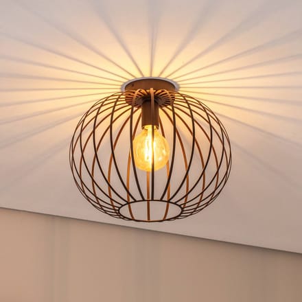 Argon Plafondlamp Cruce, donkerbruin, staal, Ø 40 cm