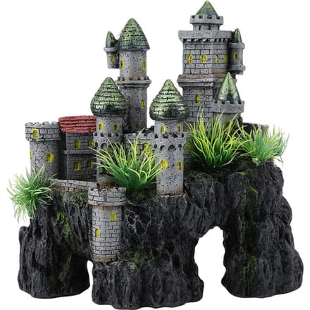 Simulatie Hars Schuilplaats Kasteel Vissenkom Aquarium Ornamenten Decor gray