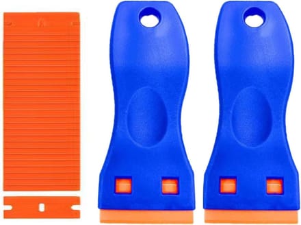 Mini Plastic Scraper Set met 20 Vervangbare Bladen, Effectieve Verwijderaar voor Lijmresten, Glasstickers en Autostickers, Labelverwijderaar