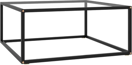Moderne Salontafel met Gehard Glas en Stalen Frame 80x80x35 cm