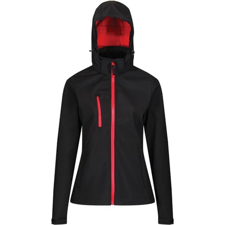 Regatta Dames/dames Venturer 3-lagige Membraan Soft Shell Jacket (Zwart/Rood)