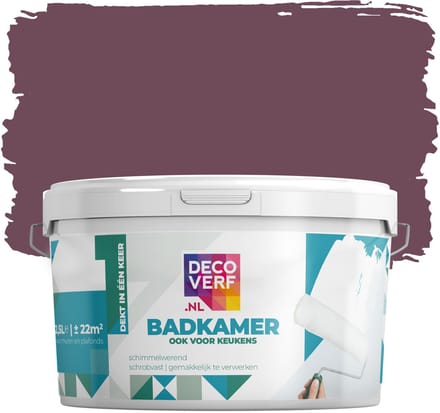 Decoverf badkamer verf aubergine, 2.5L