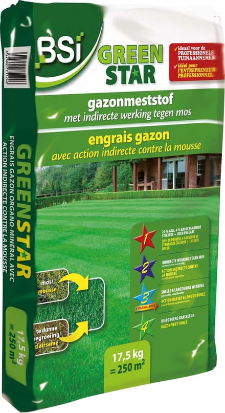BSI - Green Star Gazonmeststof - 17,5 kg voor 250 m²