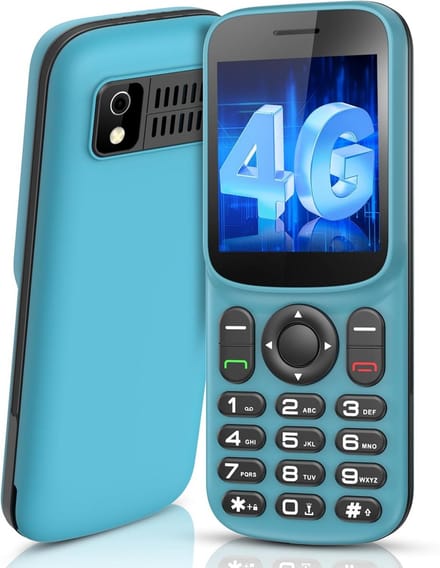 Eenvoudige 4G Senioren Mobiele Telefoon met Dual SIM, Zaklamp en Groot Display