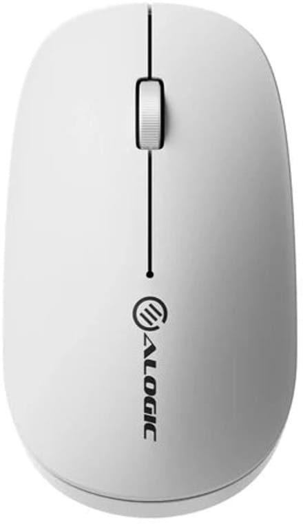 ALOGIC Echelon - mouse - rechargeable - 2.4 GHz Bluetooth 5.0 - white - Muis - Optisch - 3 knoppen - Wit