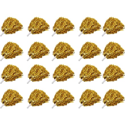 20 Pièces Pompon de Cheerleading à Main 3,3 po Poignée Couleur Pure PET Durable Pompons de Cheerleading pour or